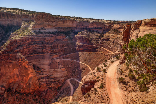 Shafer trail Canyonlands National Park view from top