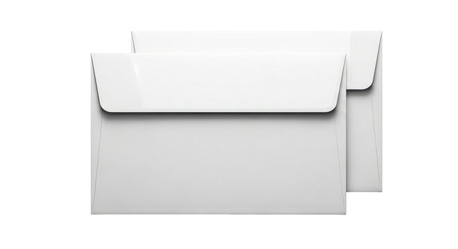 Two white envelopes on a gray background