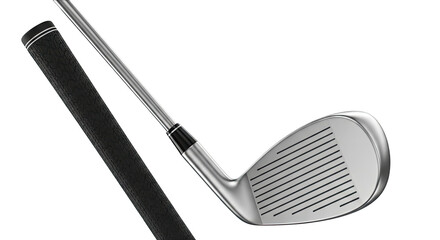 Close-up of a Golf Club Iron with a Textured Grip