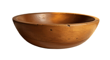 Rustic Wooden Bowl Isolated Transparent Background Brown Object Kitchenware