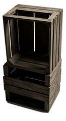 Rustic Wooden Crates Stacked Isolated Transparent Background