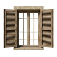Rustic Wooden Window Shutters Open Isolated Weathered Rustic Home Decor