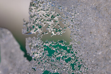 Macro Abstract of Melting Thin Ice Texture