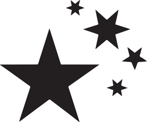 Obraz premium Star Silhouette – Star Shapes Vector Black on White