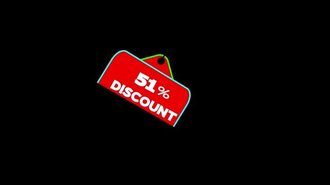 Red fifty one percent discount tag sign