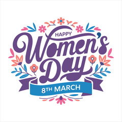 International Women&rsquo;s Day March 8 Illustration with Female Symbol and Woman Portrait on White Background