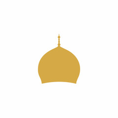 Simple Gold Mosque Dome Vector Icon
