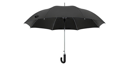 Black Umbrella with J-shaped Handle
