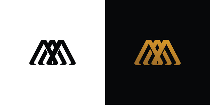 Modern and luxury  MA initials logo design