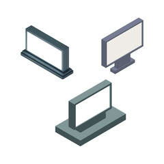 Blank Advertising Board Display Mockup Modern Flat Vector