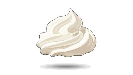 A pristine, soft swirl of white cream, artistically rendered with gentle curves and subtle shading, evoking fresh indulgence and sweet culinary