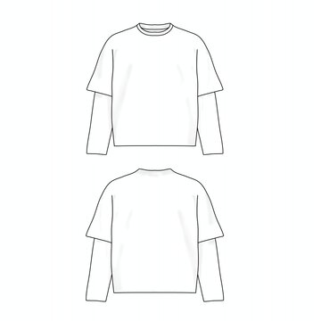 Vector plain white short double sleeved t-shirt