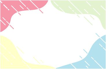 可愛いカラフルな幾何学模様のフレーム