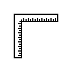 Fototapeta premium Ruler measurement tool icon with scale marks, symbolizing measurement, precision, design measurement, perfect for design software, construction apps, and CAD applications.