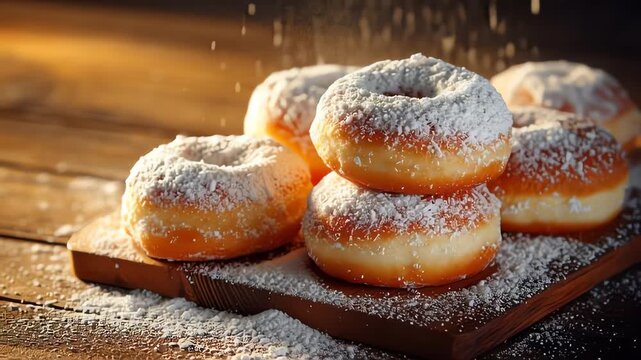 Delicious Donuts Powdered Sugar Sprinkle
