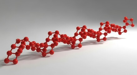 Molecular Structure of Red Atoms on Gradient Gray Background