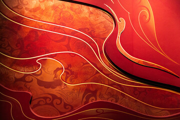 Vibrant red Chinese traditional pattern base