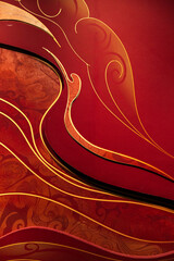 Vibrant red Chinese traditional pattern base