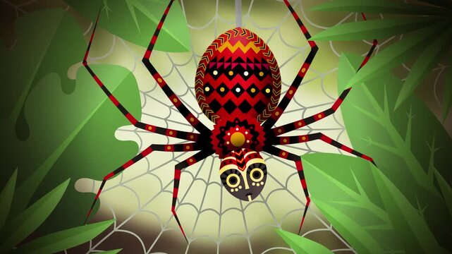 anansi spider god of dreams in a jungle web