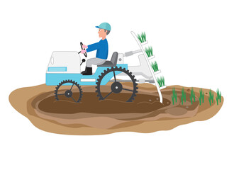 農作業をしているイラスト素材。