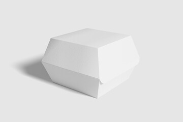 Fototapeta premium White Cardboard Hamburger Box Mockup on Neutral Background