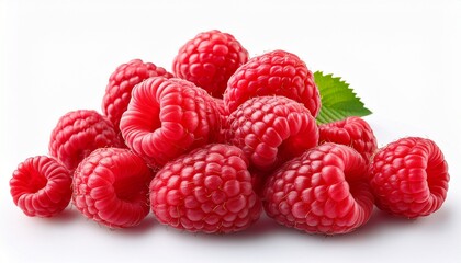 Ripe Raspberries Isolated On White Background