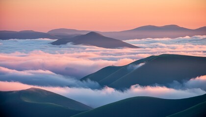 Pastel Hills And Clouds At Sunrise