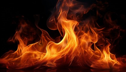 Dancing Flames In Darkness Creating Warmth And Intensity