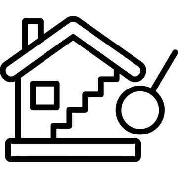 demolish icon illustration design with outline