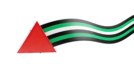 Red Triangle with Waving Palestinian Flag