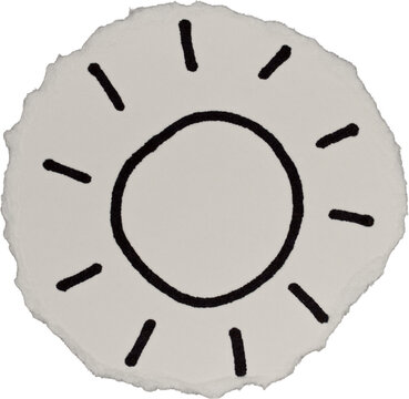 Black And White Grunge Ripped Paper Sun Doodle