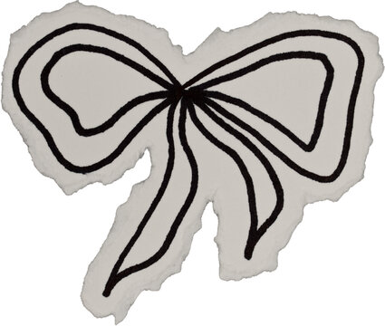 Black And White Grunge Ripped Paper Bow Doodle