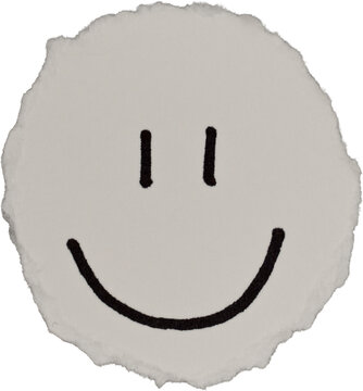 Black And White Grunge Ripped Paper Smile Doodle