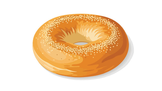 A delightful golden bagel illustration adorned with sesame seeds, symbolizing a perfect breakfast or snack moment.