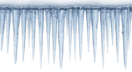 Icicles Hanging from Snow