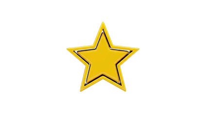 Obraz premium Glossy Yellow Star with Black Outline