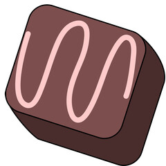 발렌타인 초콜릿 선물 일러스트 요소