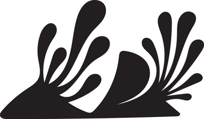 Obraz premium Abstract liquid splash silhouette vector design, showcasing fluid organic forms for decorative graphics on transparent backgrounds