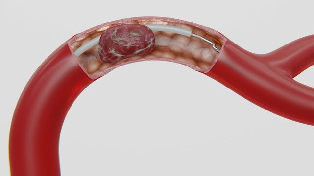 Mechanical Thrombectomy (Clot removing) process video in 4K | Mechanical Thrombectomy visualization video in HD