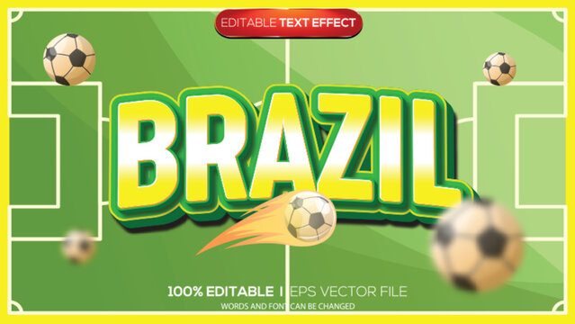 3D text effect brazil World Cup participants