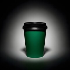 Clean coffee cup branding template in 3D floating view