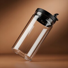 Minimalist coffee cup 3D template with modern levitation