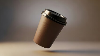 Simple floating coffee cup template for product presentation