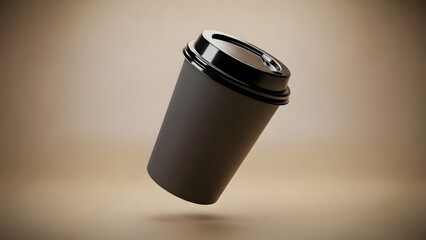 Modern branding coffee cup mockup with floating design