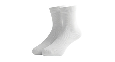 Pair of White Ribbed Crew Socks