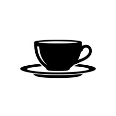 Obraz premium teacup and saucer vector icon
