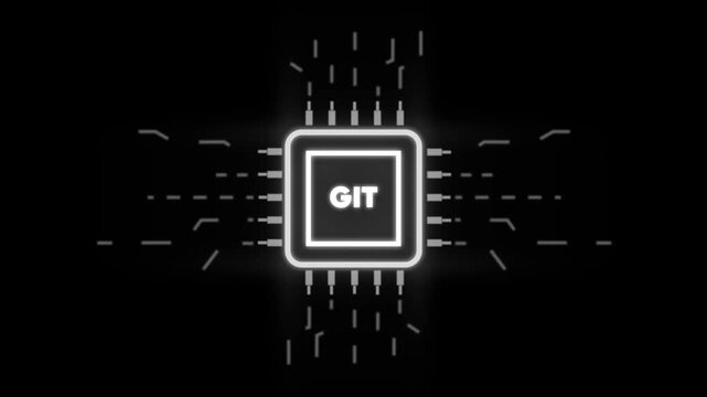 G I T software development version control system neon animation technology concept neon technology concept