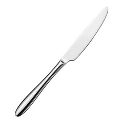 Fototapeta premium A shiny silver dinner knife isolated on transparent background