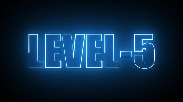 LEVEL 5 TITLE WITH NEON ANIMATION V1