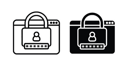 Two browser windows with padlock icons representing online security and password protection